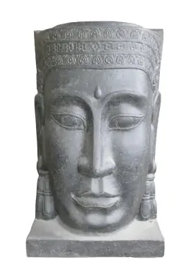 Product image of the product “Khmer-head as water feature, 147cm height, cast stone, handcrafted & coloured 147 cm”